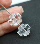 13x15mm Crystal clear crown czech glass fire polished large bicones 