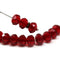 6x8mm Dark red Czech glass fire polished rondelle beads - 12Pc