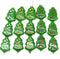 Christmas tree beads Czech glass green pine tree, 8pc