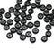 5mm Jet black czech glass rondelle beads - 100pc