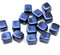 7x6mm Dark blue cube czech glass, pearl finish 15pc (Copy)