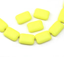 12x8mm Rectangle yellow czech glass beads, 10pc