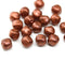 8mm Metallic copper finish Czech glass round baroque beads, 20Pc