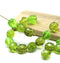 8mm Green round czech glass fire polished beads mix - 20Pc