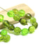 8mm Green round czech glass fire polished beads mix - 20Pc
