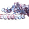 5x7mm Blue purple glass drops, czech teardrop beads - 50pc