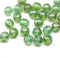 6mm Antique green picasso druk round czech glass bead spacers - 30Pc