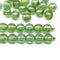6mm Antique green picasso druk round czech glass bead spacers - 30Pc