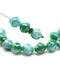 8mm round Green blue opaque Czech glass beads, luster 20Pc