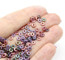 4mm Purple Czech Glass Ring Beads mix tine rondels, 150pc