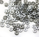 4mm Silver Czech Glass Ring Beads mix tine rondels