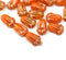 12x8mm Dark orange tulip Czech glass beads, 20Pc
