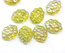 Yellow grape fruit Czech glass beads