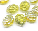 Yellow grape fruit Czech glass beads