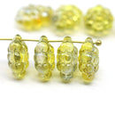 Yellow grape fruit Czech glass beads