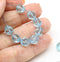 8mm Aqua blue Czech glass round fire polished beads aventurine 15pc