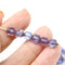 6mm Blue sapphire cathedral Czech glass beads copper ends 20Pc