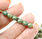 6mm Turquoise green gold wash fire polished round czech glass beads, 20pc
