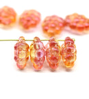 Pink grape fruit Czech glass beads