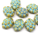 Picasso grape fruit Czech glass beads, 8pc