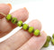 6mm Wasabi green cathedral Czech glass beads golden ends 20Pc