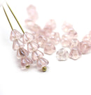 4x6mm Pale pink czech glass flower caps, 30pc