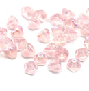 4x6mm Light pink czech glass flower caps, 30pc