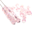 4x6mm Light pink czech glass flower caps, 30pc