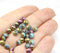 3x5mm Turquoise blue pink rondelle fire polished Czech glass beads mix, 40pc