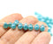 5x7mm Sea blue glass drops, luster, czech teardrop beads, 50pc