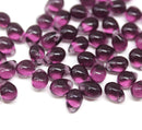 5x7mm Dark purple teardrops czech glass beads - 50pc