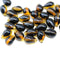 6x9mm Black topaz czech glass teardrop beads 30pc