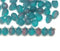 5x7mm Frosted teal purple glass drops, czech teardrop beads, 50pc