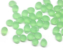 5x7mm Frosted pale green glass drops, seaglass czech teardrop beads, 50pc