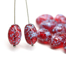 15x10mm Dark red oval Large czech glass barrel beads