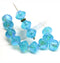 9mm Aqua blue bicone AB finish czech glass beads - 15Pc