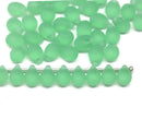 5x7mm Frosted light green glass drops, seaglass czech teardrop beads, 50pc