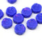 12mm Cornflower blue Pansy flower glass beads AB coating - 10pc