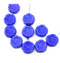 12mm Cornflower blue Pansy flower glass beads AB coating - 10pc