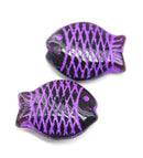 Large fish Dark purple Czech glass pressed beads