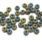 3x5mm Rustic yellow blue rondelle beads, czech glass, 40pc