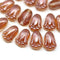 12x8mm Opal brown tulip Czech glass beads, 20Pc