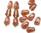 12x8mm Opal brown tulip Czech glass beads, 20Pc