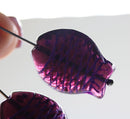 Large fish Dark purple Czech glass pressed beads