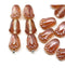 12x8mm Opal brown tulip Czech glass beads, 20Pc