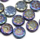 13mm Metallic celestial czech glass beads Moon and stars