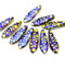 5x16mm Floral ornament dagger czech glass beads - 10pc