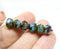 6x8mm Blue brown rondelle czech glass beads, picasso - 12Pc