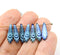 5x16mm Peacock feather ornament dagger czech glass beads - 10pc