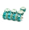 7x10mm Teal crueller rondelle Czech glass beads - 8Pc